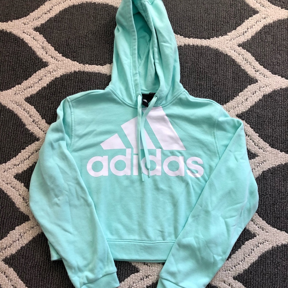 Adidas mint crop hoodie size L